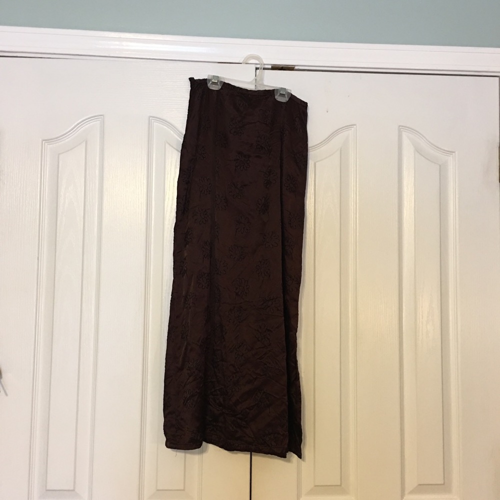vintage silky plum floral skirt sz 5